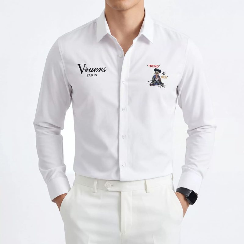 Cartoon Print Business Long Sleeve Shirt — wholesale men's shirt from AUTOCNEX